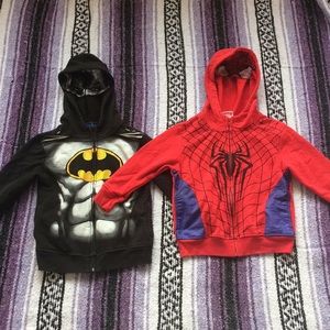 Marvel kids batman and Spider-Man sweatshirts